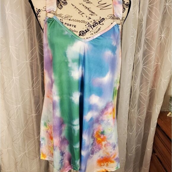 Rosegal multicolored chain link racerback satin tank top size large NWT - Picture 1 of 7